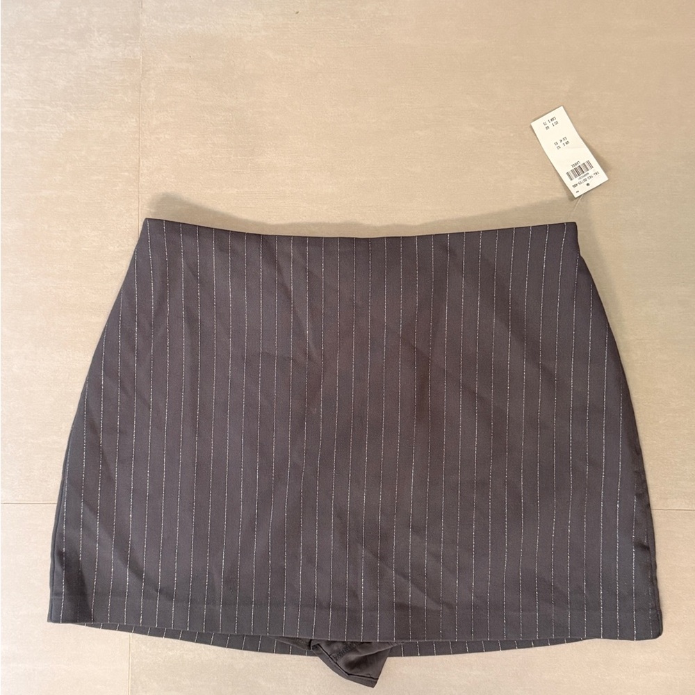 Abercrombie & Fitch Charcoal Pinstripe Mini Skirt